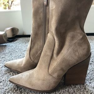 Kendall + Kylie Nude Suede Felicia Boots